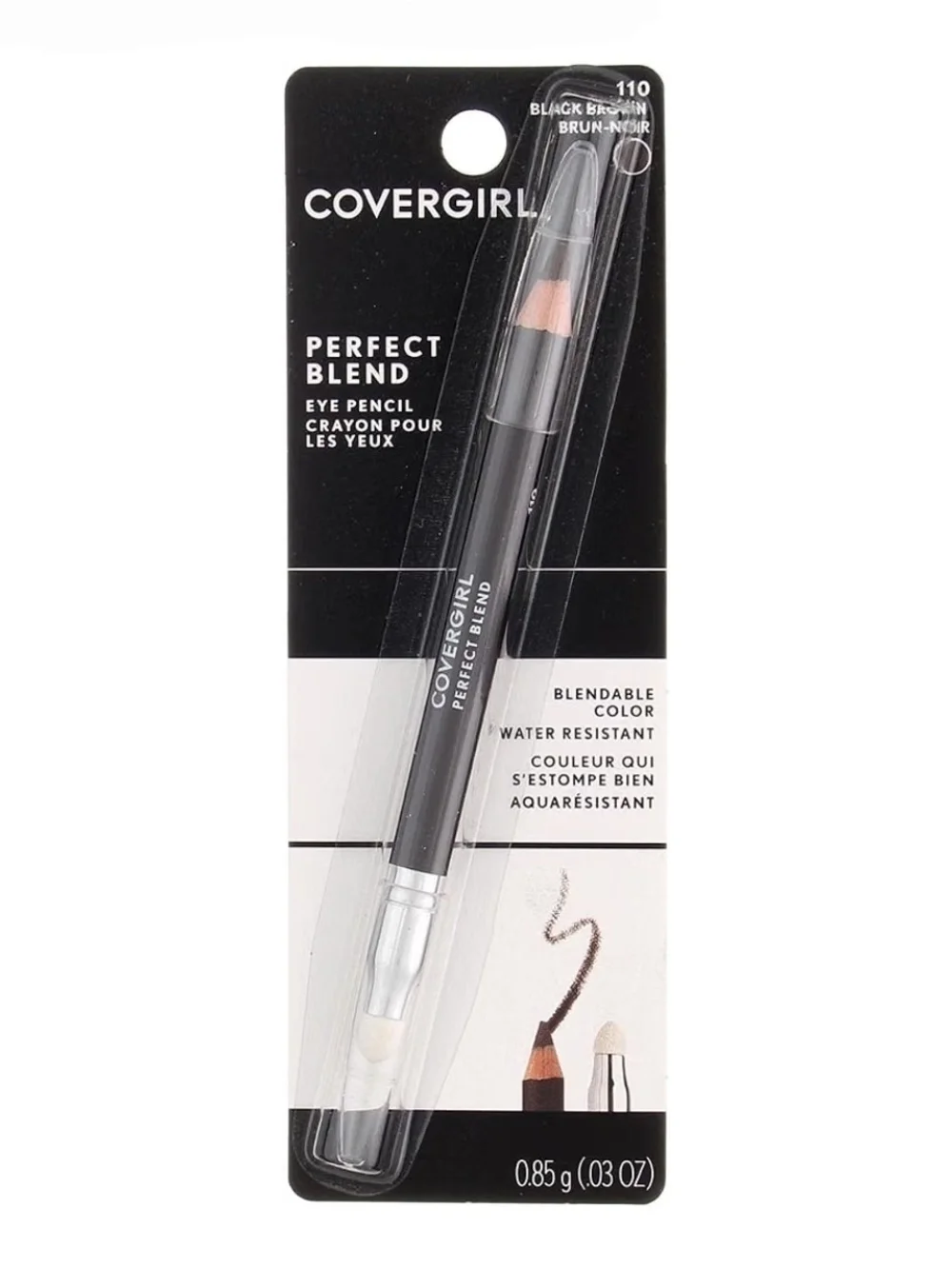 COVERGIRL Perfect Blend Eye Pencil Duo -Basic Black 100 & Black Brown 110 0.03oz
